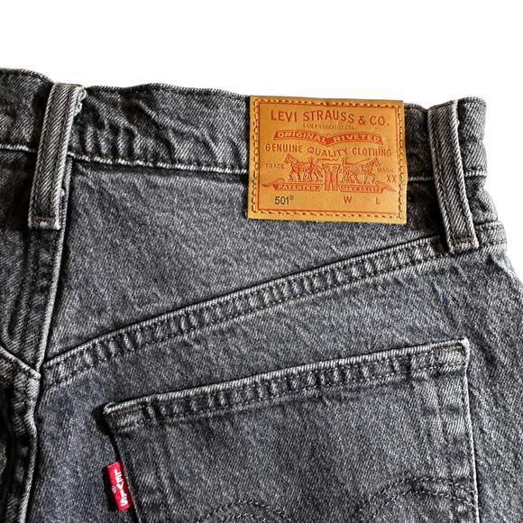 Levi's New Women's 501 High Rise Shorts Button Fly Denim Shorts Black Size 28 - Picture 4 of 9